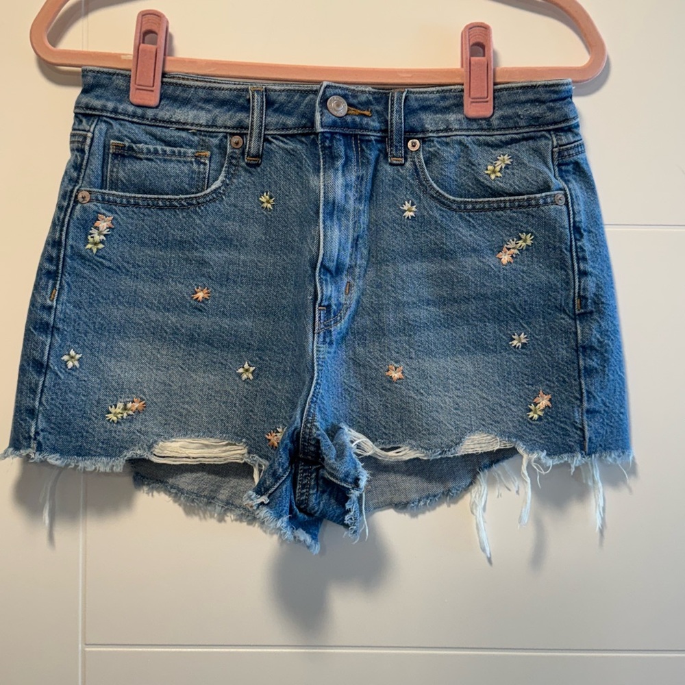 American Eagle Embroidered Denim Shorts